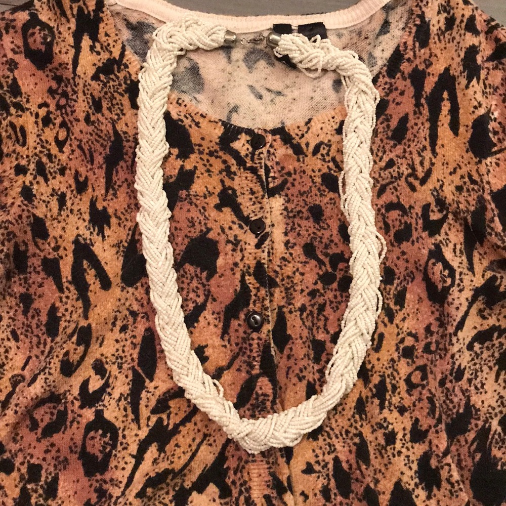 White bead necklace